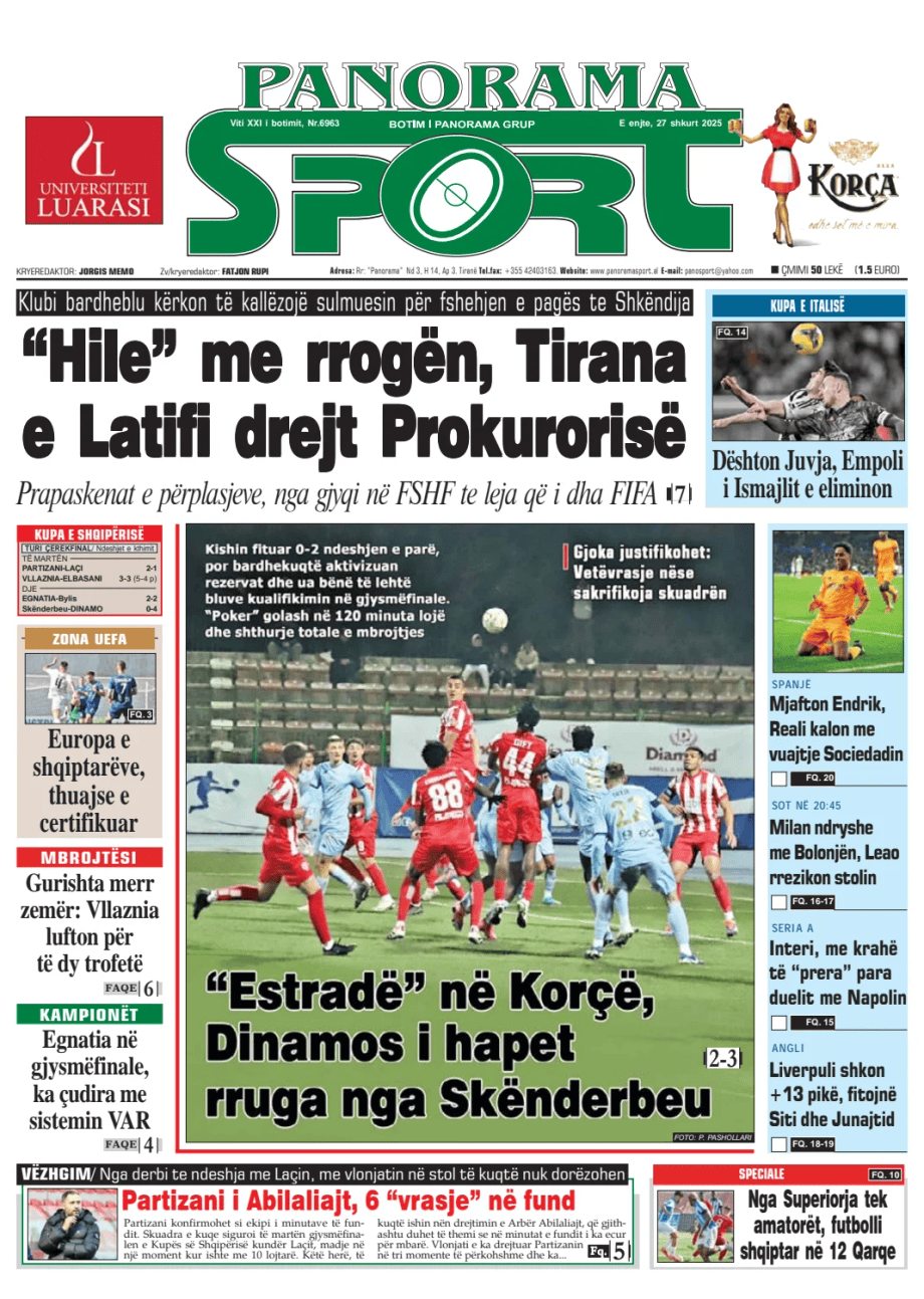 Prima-pagina-Panorama Sport-oggi-edizione-di-oggi-20250227